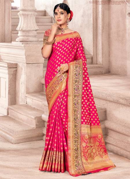 Pink Colour MANDAKINI SILK New Exclusive Wear Heavy Silk Latest Saree Collection 1137
